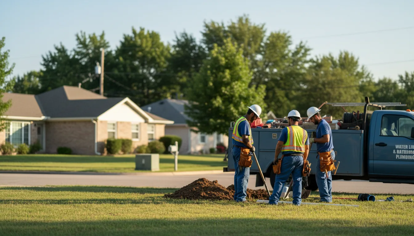 Residential water line and bathroom plumbing service in Eva, TN